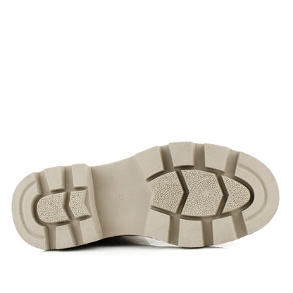 DARIS ДАМСКИ ОБУВКИ Дамски кожени боти в бежово с ластик и цип w649