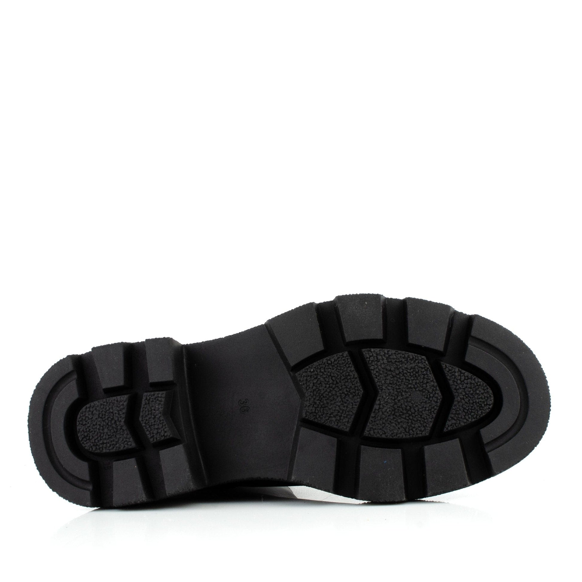 DARIS ДАМСКИ ОБУВКИ Дамски кожени боти в черно с ластик и цип w649