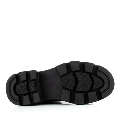 DARIS ДАМСКИ ОБУВКИ Дамски кожени боти в черно с ластик и цип w649