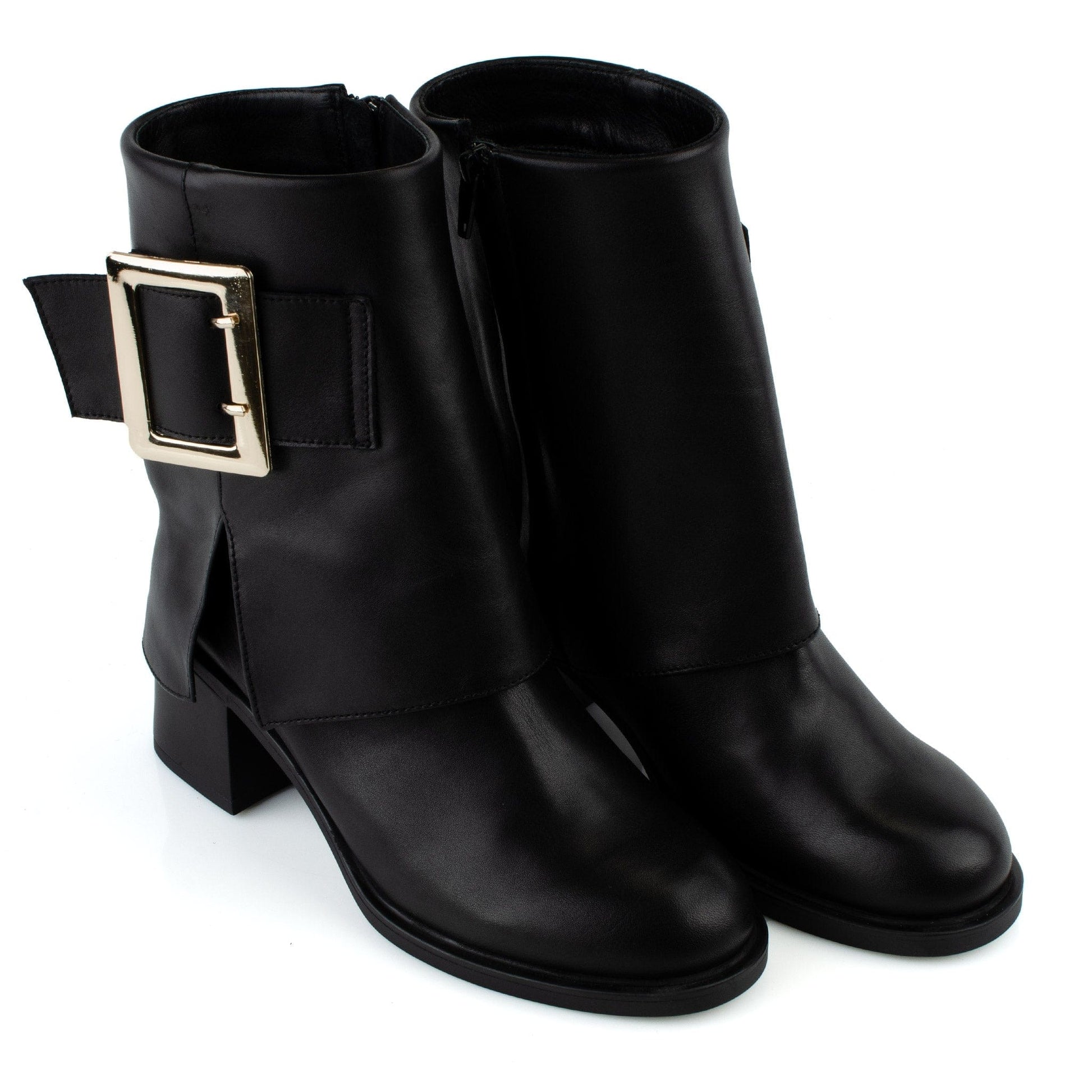 DARIS ДАМСКИ ОБУВКИ Дамски кожени боти в черно с цип w650