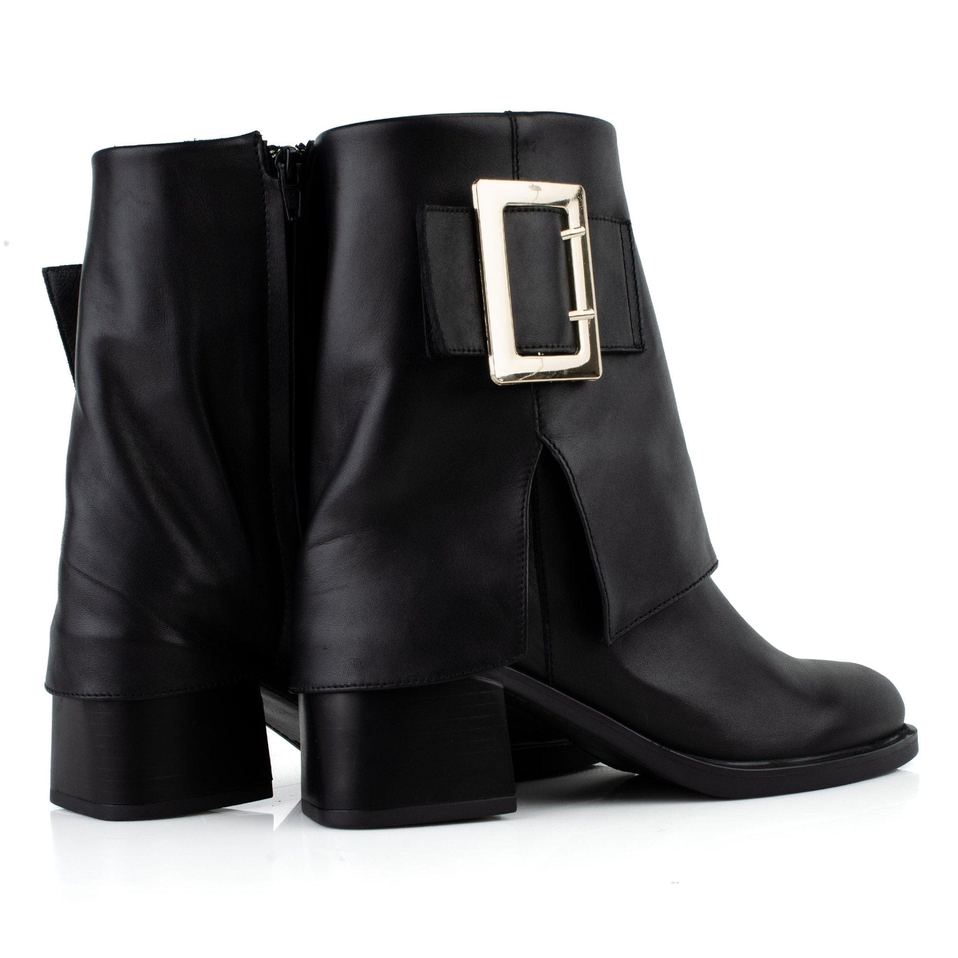 DARIS ДАМСКИ ОБУВКИ Дамски кожени боти в черно с цип w650