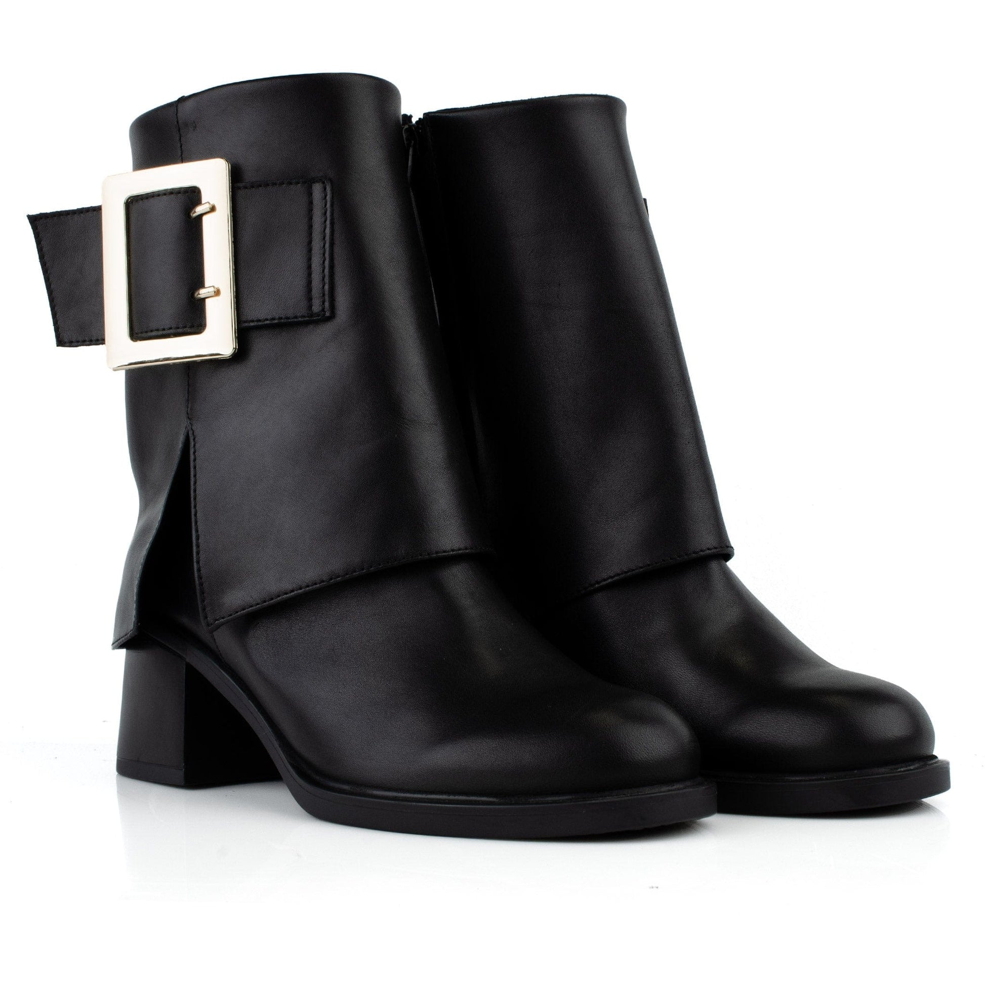 DARIS ДАМСКИ ОБУВКИ Дамски кожени боти в черно с цип w650