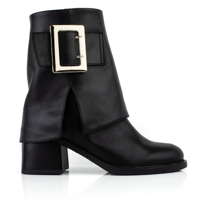 DARIS ДАМСКИ ОБУВКИ Дамски кожени боти в черно с цип w650