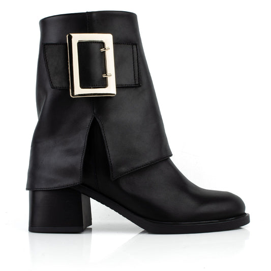 DARIS ДАМСКИ ОБУВКИ Дамски кожени боти в черно с цип w650