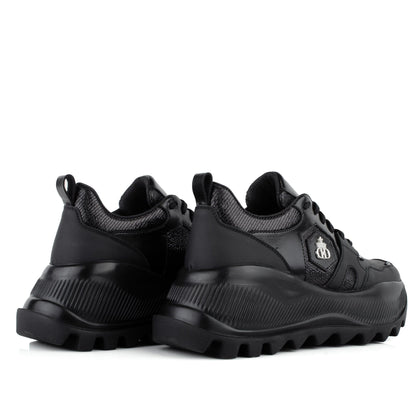 DARIS ДАМСКИ ОБУВКИ Дамски кожени сникърси в черно с платформа w652