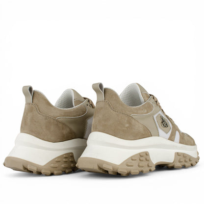 DARIS ДАМСКИ ОБУВКИ Дамски кожени сникърси в бежово и бяло w652