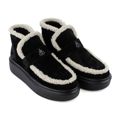 DARIS ДАМСКИ ОБУВКИ Ежедневни дамски велурени обувки в черно w653