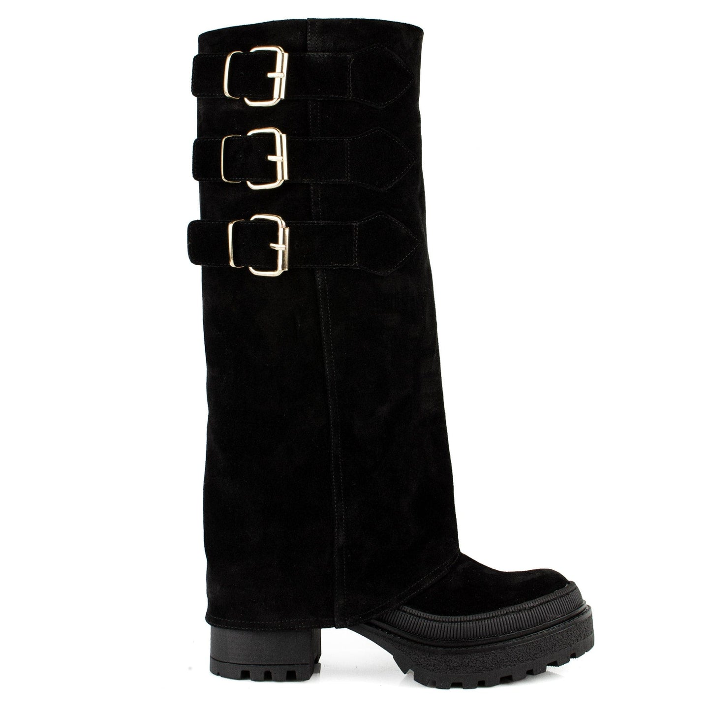 DARIS ДАМСКИ ОБУВКИ Лимитирани дамски велурени ботуши в черно w654