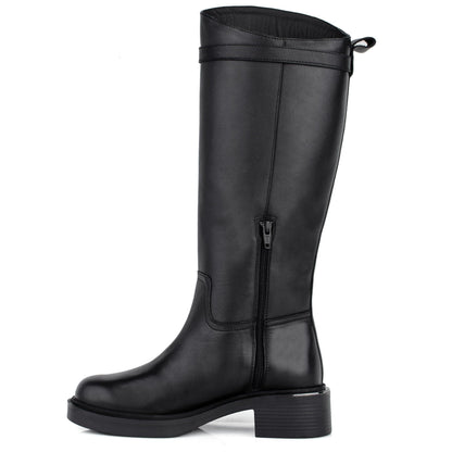 DARIS ДАМСКИ ОБУВКИ Дамски кожени ботуши в черно w656