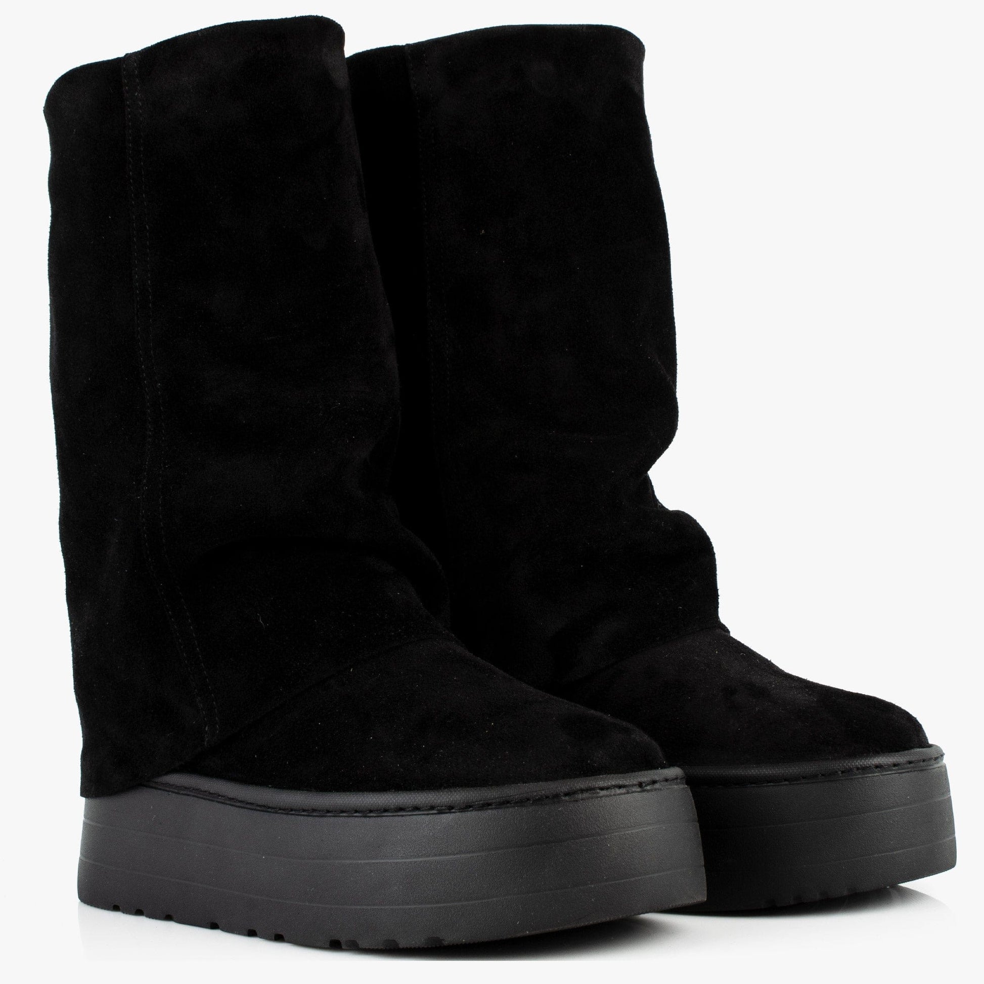 DARIS ДАМСКИ ОБУВКИ Дамски велурени ботуши в черно w660