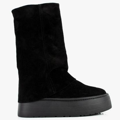 DARIS ДАМСКИ ОБУВКИ Дамски велурени ботуши в черно w660