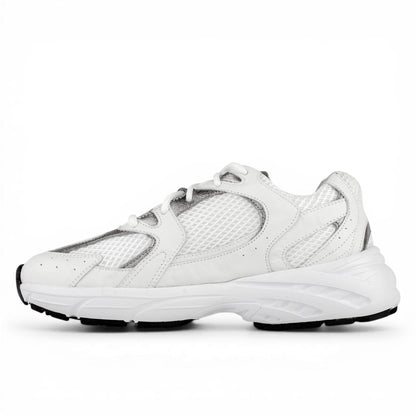 DARIS ДАМСКИ ОБУВКИ Олекотени дамски кожени сникърси в бяло и сребърно w663