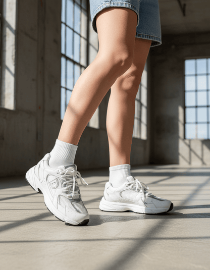 DARIS ДАМСКИ ОБУВКИ Олекотени дамски кожени сникърси в бяло и сребърно w663