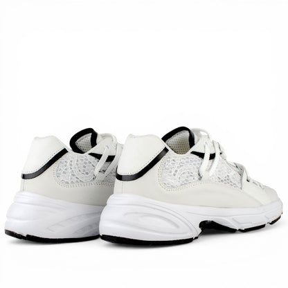 DARIS ДАМСКИ ОБУВКИ Олекотени дамски сникърси с мрежа в бяло w666