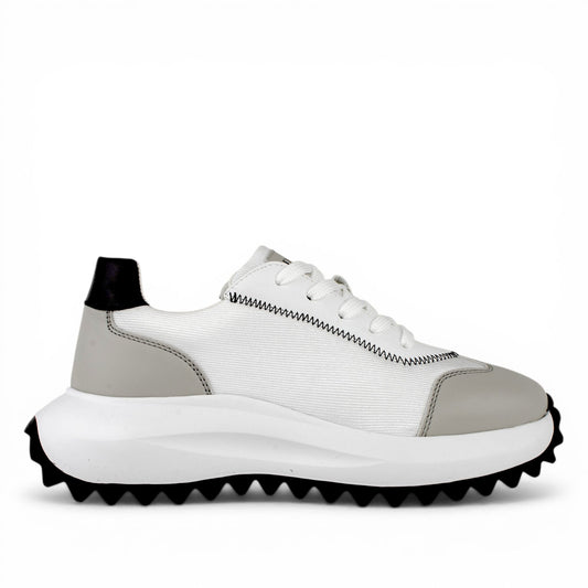 DARIS ДАМСКИ ОБУВКИ Олекотени дамски кожени сникърси в бяло, черно и сиво с текстил w668