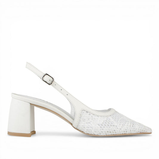 DARIS ДАМСКИ ОБУВКИ Елегантни дамски обувки в бяло от кожа w678