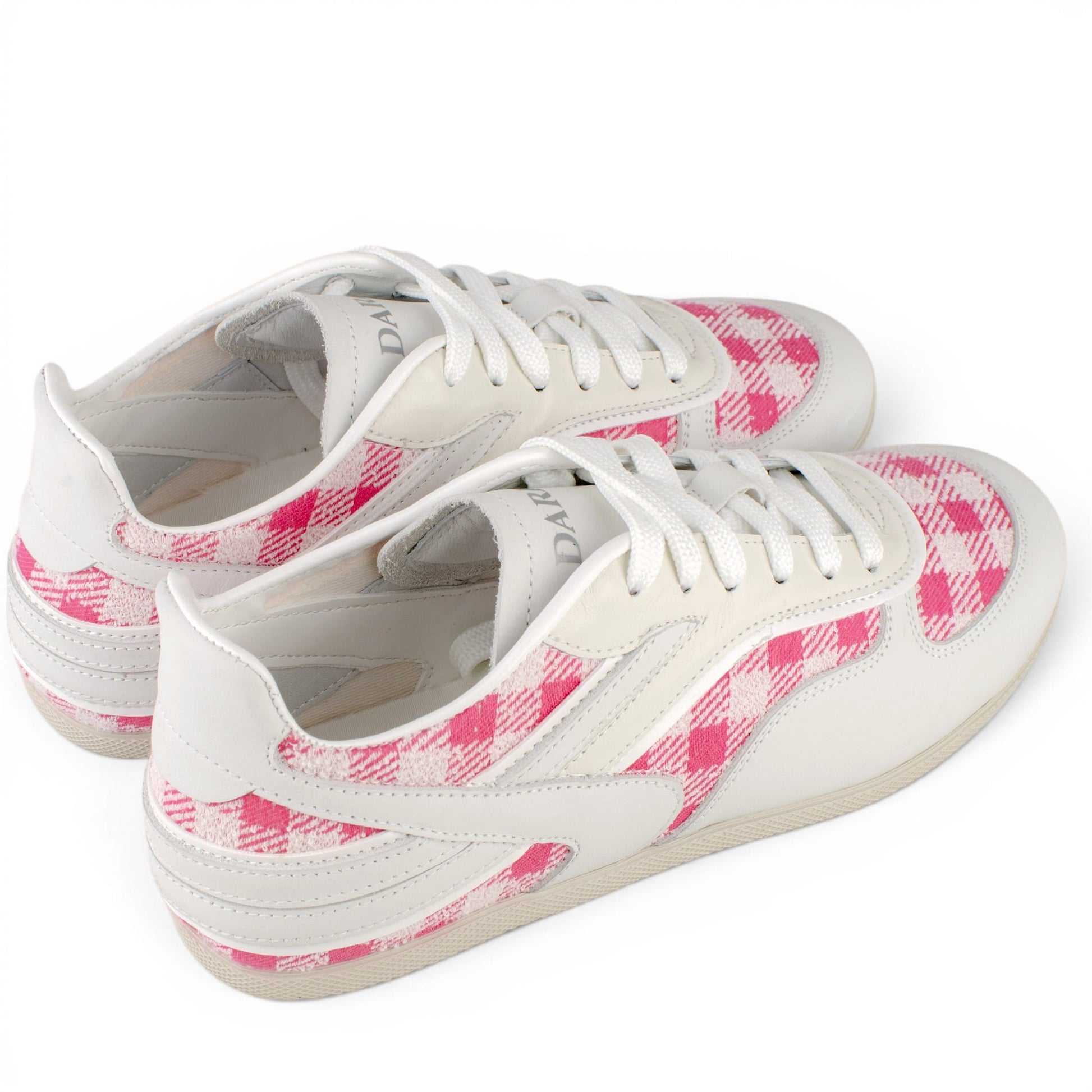 DARIS ДАМСКИ ОБУВКИ Олекотени дамски кожени сникърси от кожа и текстил w682-1 в бяло и розово