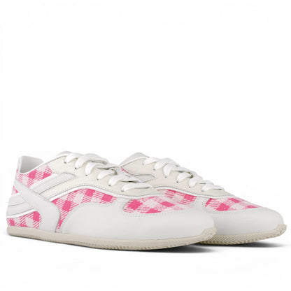 DARIS ДАМСКИ ОБУВКИ Олекотени дамски кожени сникърси от кожа и текстил w682-1 в бяло и розово