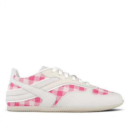 DARIS ДАМСКИ ОБУВКИ Олекотени дамски кожени сникърси от кожа и текстил w682-1 в бяло и розово