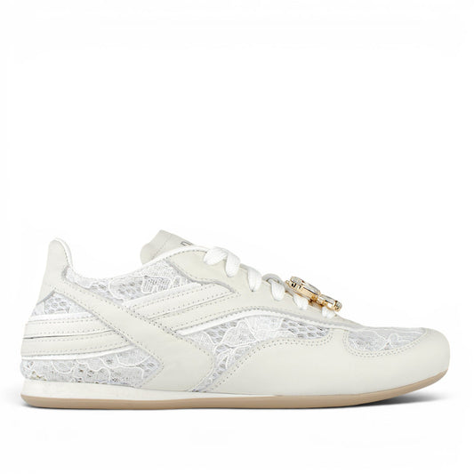 DARIS ДАМСКИ ОБУВКИ Олекотени дамски кожени сникърси с мрежа w682 в бяло