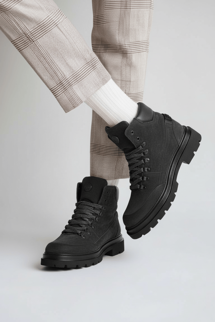 darisshoes МЪЖКИ ОБУВКИ Мъжки велурени боти в тъмносиво EXPLORE