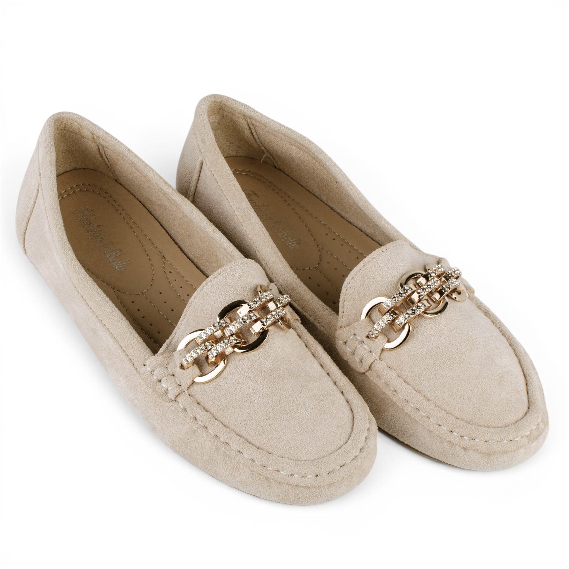 TULIPANO ДАМСКИ ОБУВКИ Дамски мокасини от еко велур в бледобежово BEIGE-03