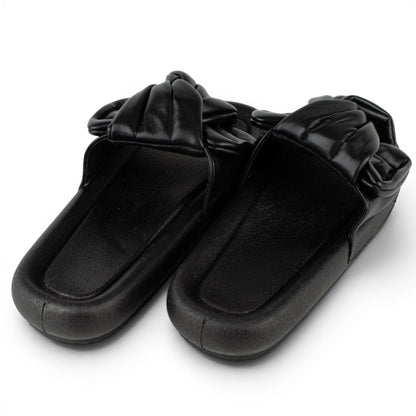 TULIPANO ДАМСКИ ОБУВКИ Дамски чехли от еко кожа в черно BLACK-1