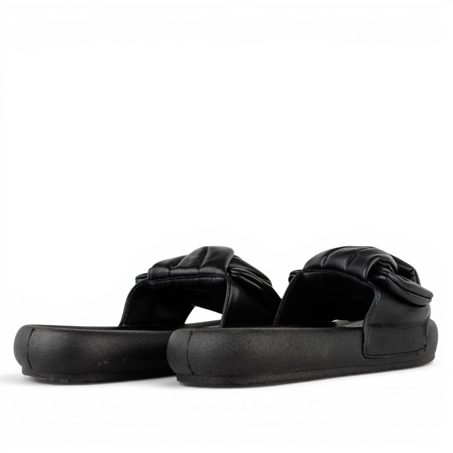 TULIPANO ДАМСКИ ОБУВКИ Дамски чехли от еко кожа в черно BLACK-1