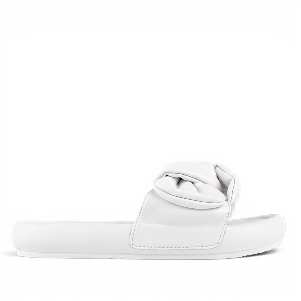 TULIPANO ДАМСКИ ОБУВКИ Дамски чехли от еко кожа в бяло WHITE-1