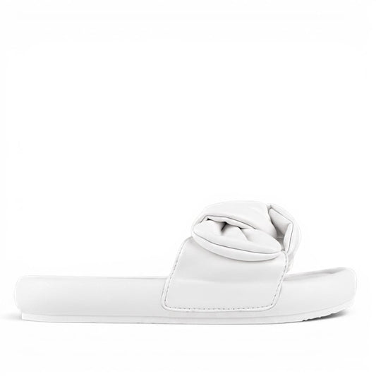 TULIPANO ДАМСКИ ОБУВКИ Дамски чехли от еко кожа в бяло WHITE-1